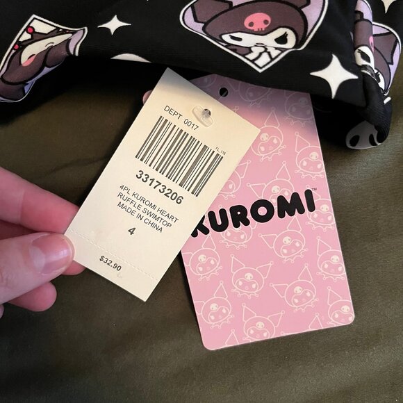 Hot Topic Size 4xl Kuromi Heart Gem Ruffle Swim TOP - Picture 5 of 8